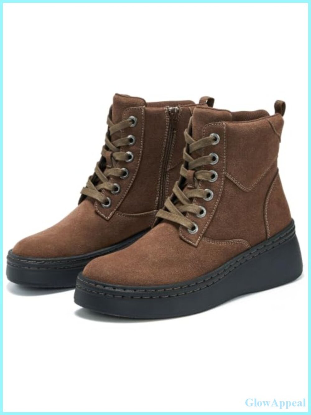 Genuine Leather Platform Ankle Boots Women's Combat Booties